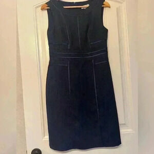 Dress Barn Women's Navy Blue Sheath Dress Size 4 lined excellent condition